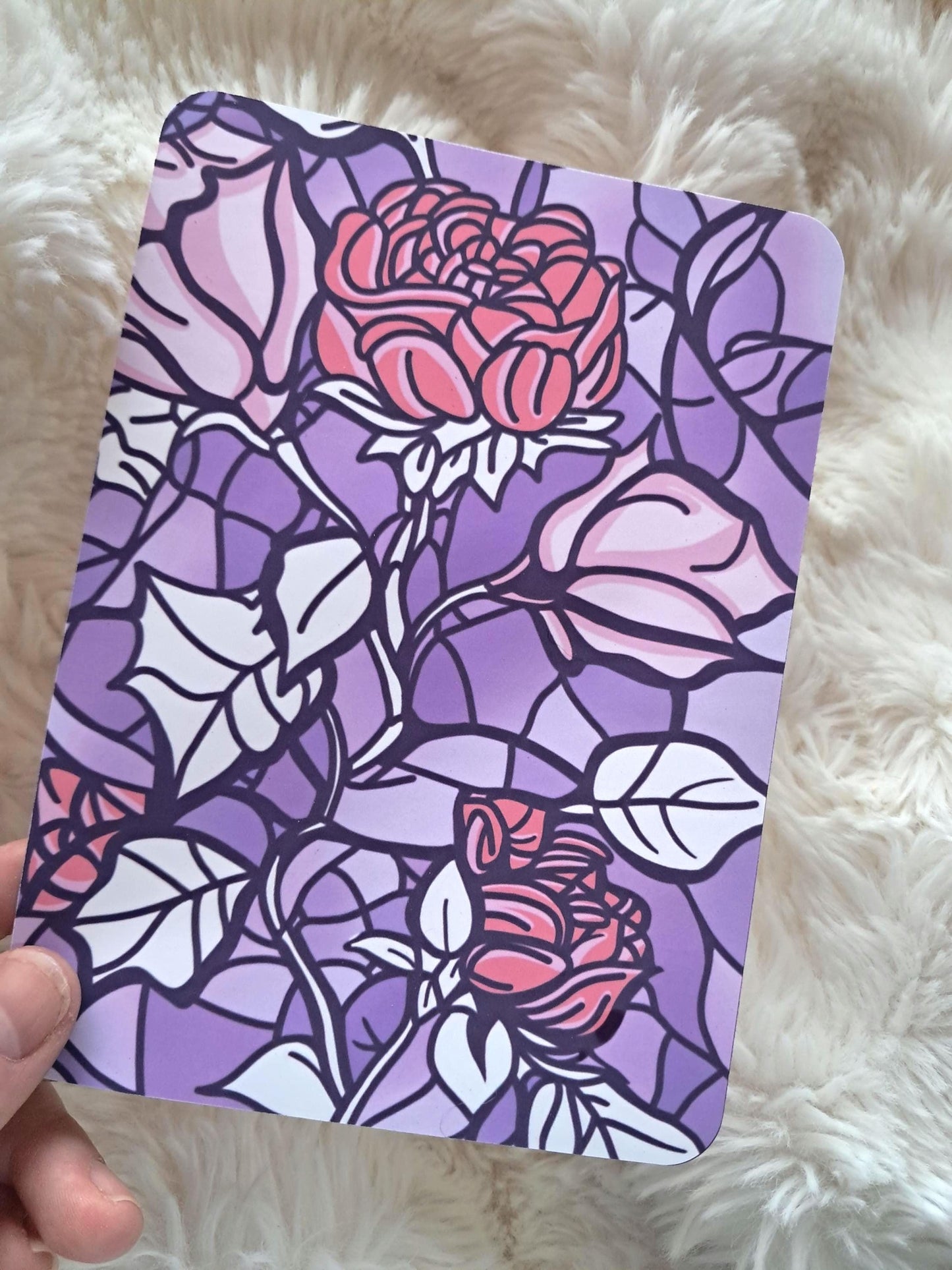 Printed Kindle Case Insert | Reader Gifts | Bookish | purple pink Decor Kindle Stickers | Booktok | rose stained glass vinyl sticker girly