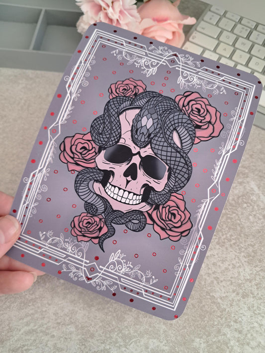Printed Custom Kindle Case Insert | Reader Gifts | Bookish | Decor | Kindle Sticker | Booktok | gothic pirate skull roses snake viper death