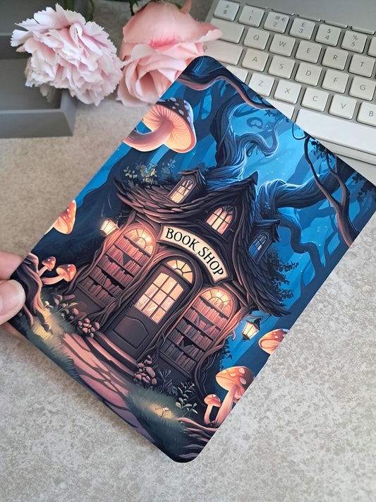 Printed Kindle Case Insert | Reader Bookish | Kindle Stickers | Booktok | fantasy | Enchated Book Shop In the Forest Woods | Romance | fat