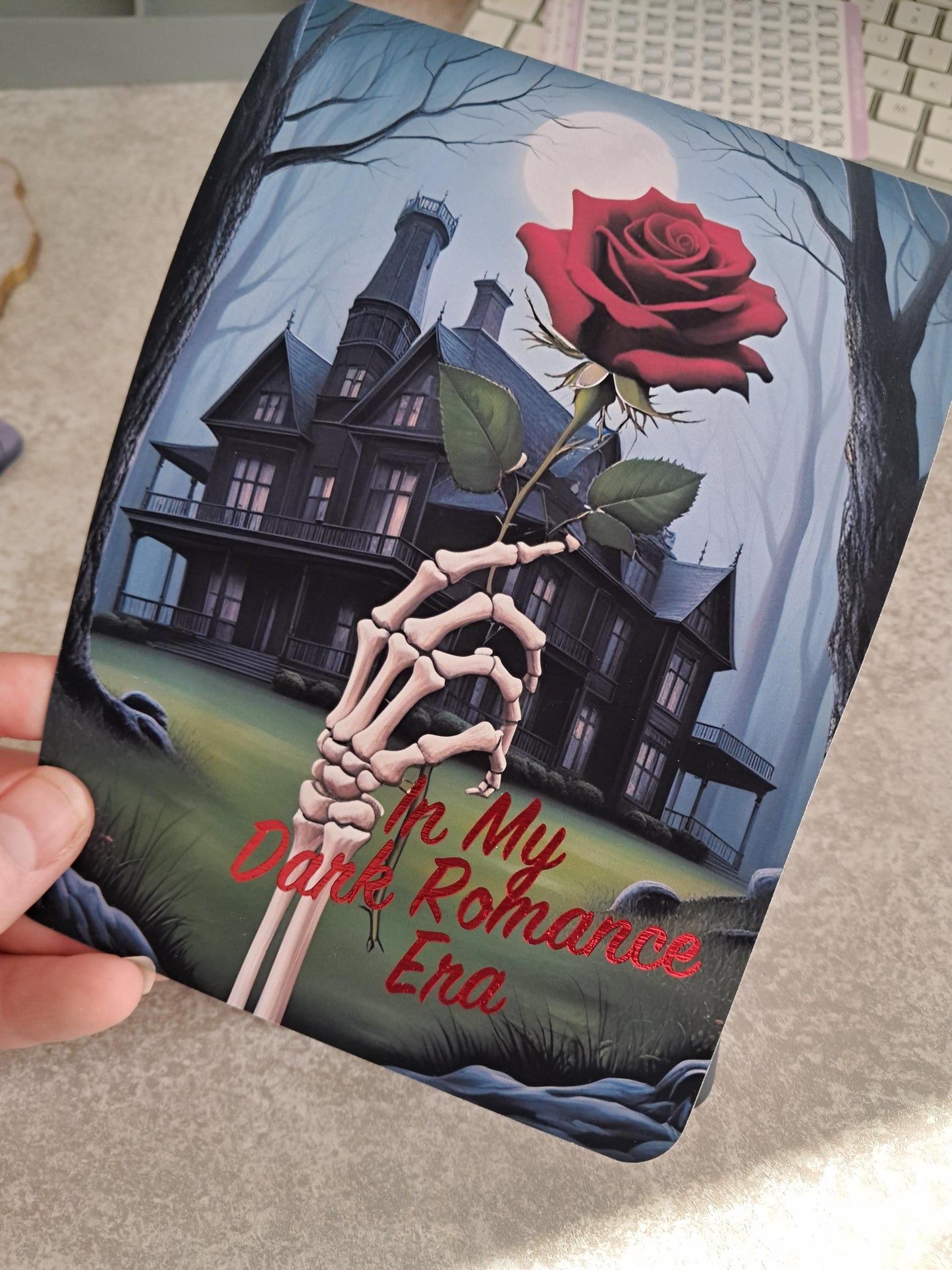 Haunting Foiled Kindle Case Insert Skin | Reader Gifts | Bookish | roses | Decor | Kindle Stickers | Booktok | Little Mouse | Adeline dark