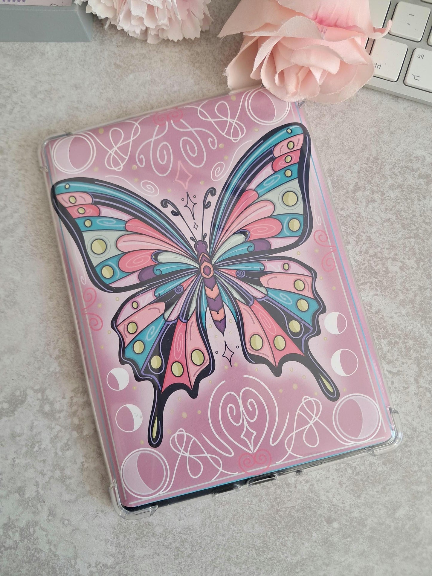 Printed Kindle Case Insert | Reader Gifts | Bookish | Sticker | Booktok | fantasy | Romance | Romantasy | Butterfly moth Colourful | Skin