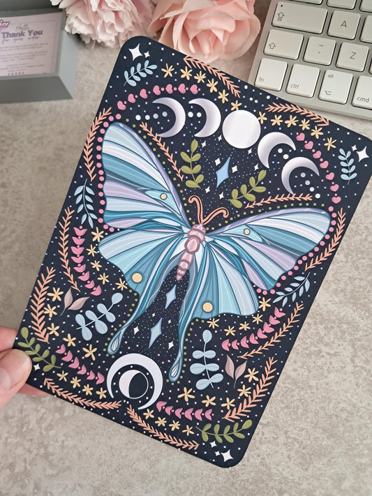 Printed Kindle Case Insert | Reader Gifts | Bookish | Moon phase | Kindle vinyl Stickers | Booktok | moth romance butterfly girly tarot card