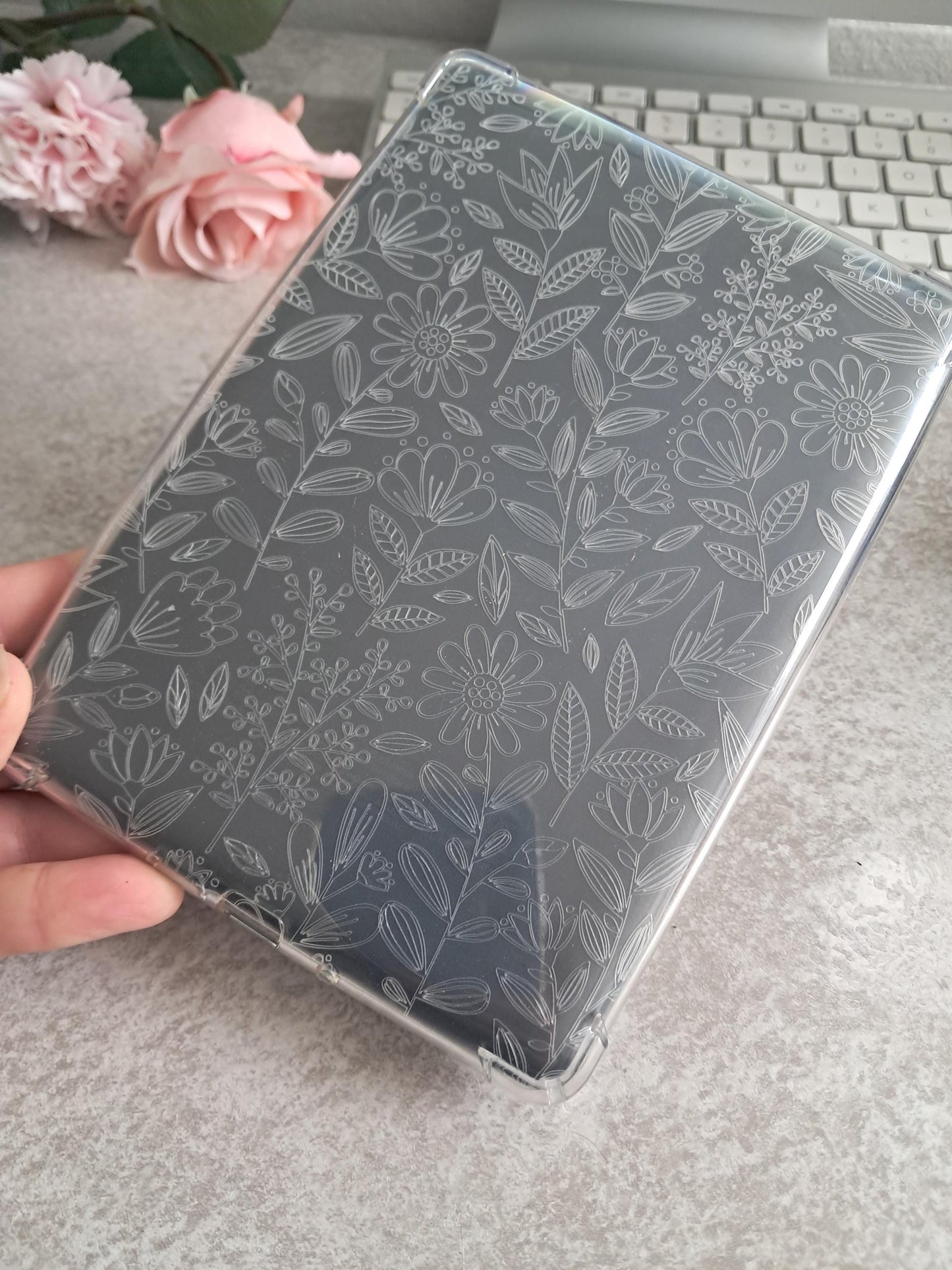 Engraved Kindle Case Insert Flowers | Reader Gifts | Bookish | roses | Decor | Kindle Stickers | Booktok | roses | floral design | Romance