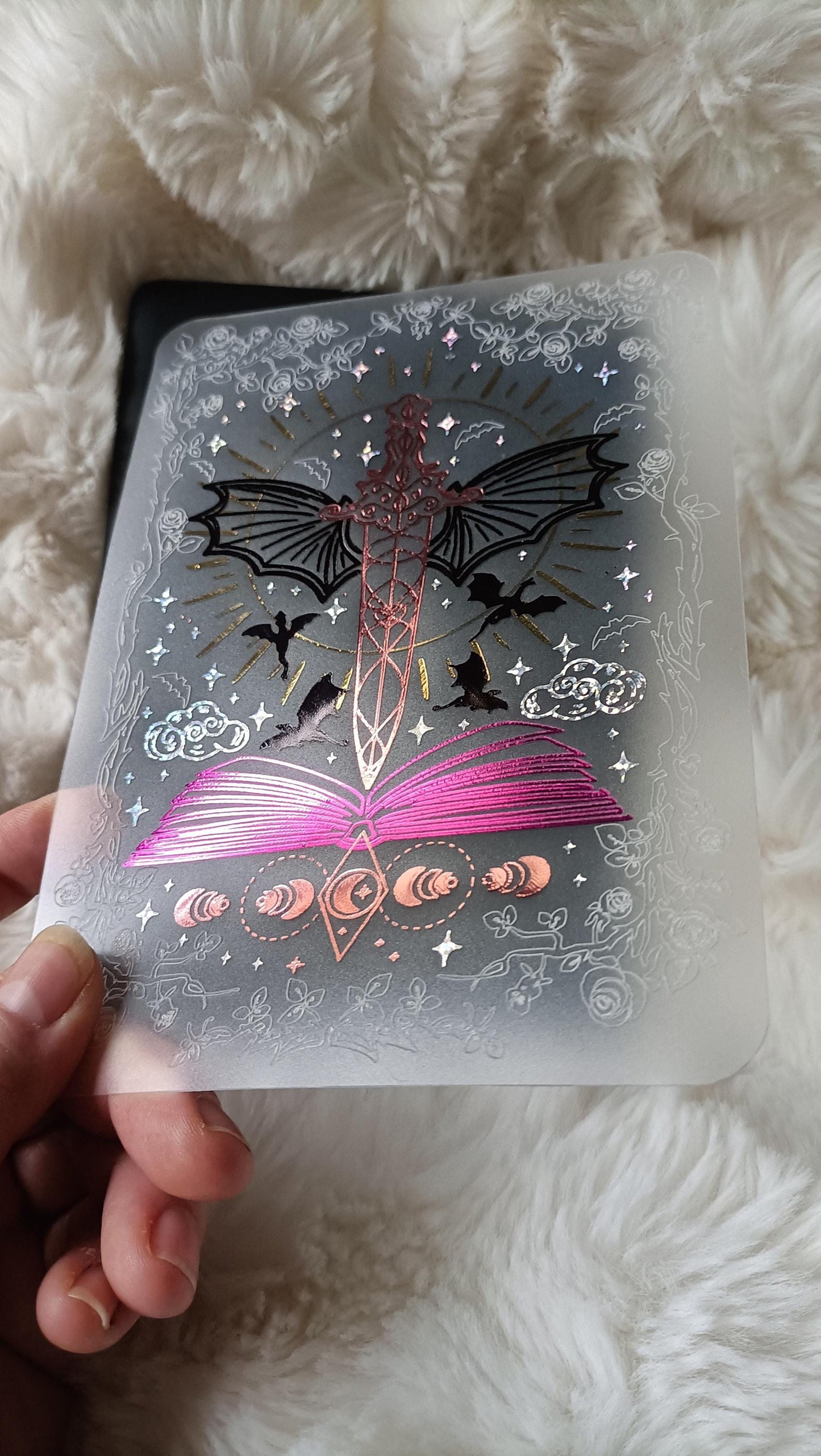 Foiled Kindle Case Insert | Reader Gifts | Bookish | roses | Decor | Kindle Stickers | Booktok | fourth wing | dragons | fantasy | romantasy