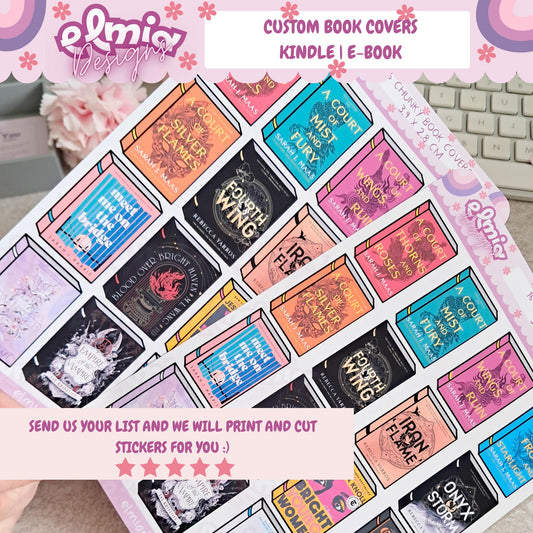 Printed Custom Book Cover Stickers | Reading Journal | Bullet Journal | Planning | Reading Gifts | Booktok | tracker | Books Ebook Audiobook
