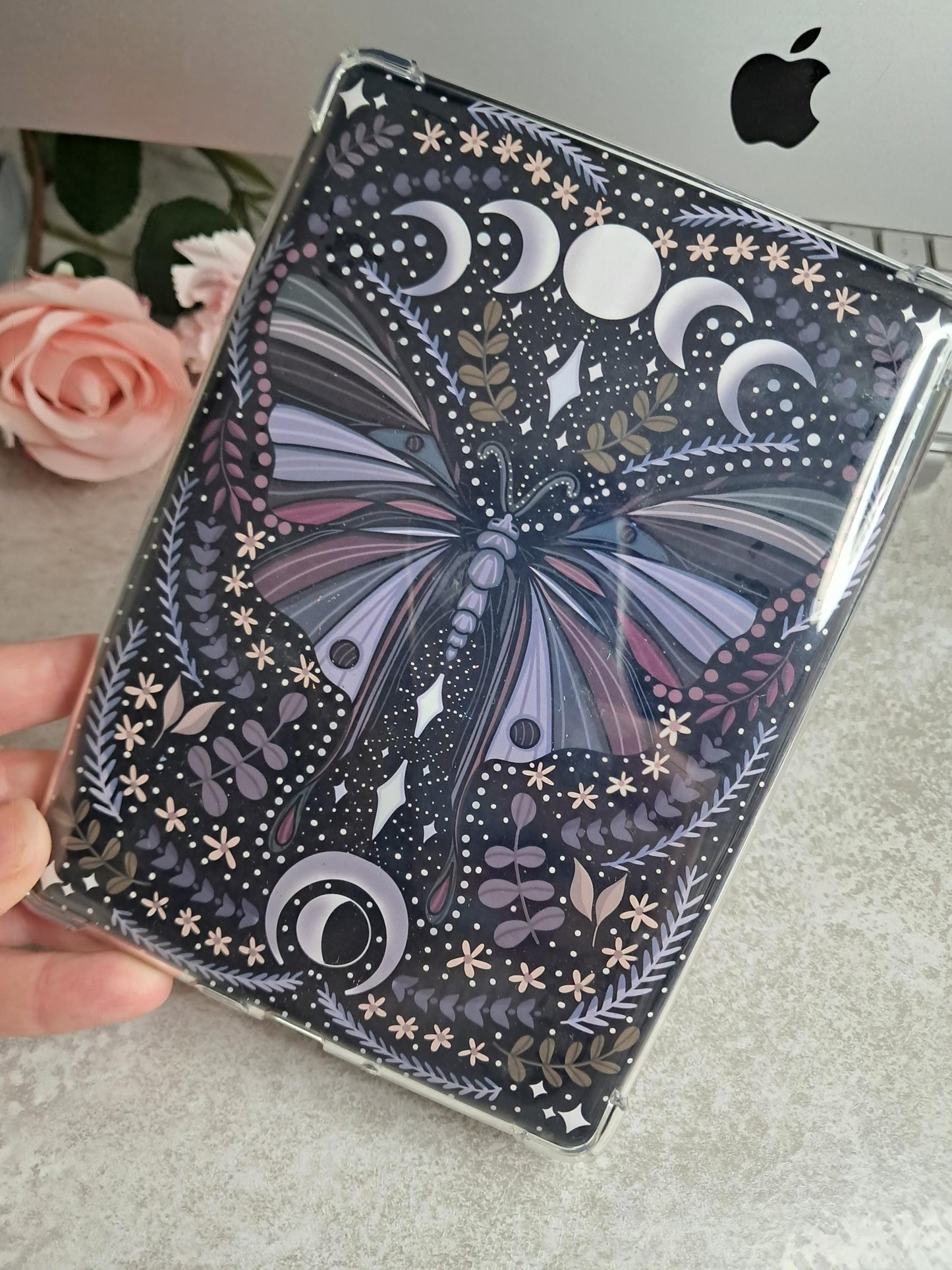PRINTED Kindle Case Insert | Reader Gifts | Bookish | Sticker | Booktok | witch | fantasy | Romance | Romantasy | Moth | Colourful | Skin