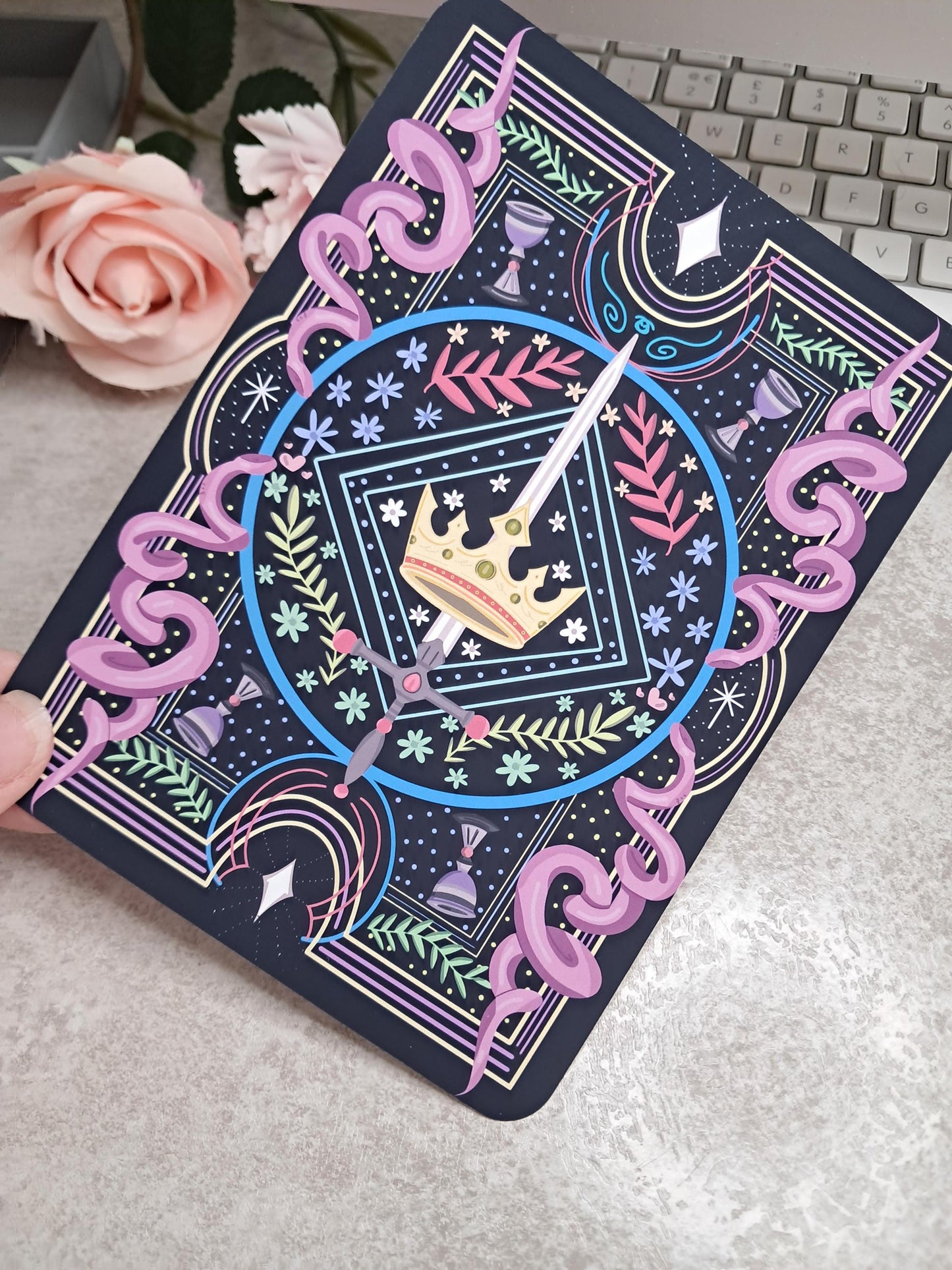 PRINTED Kindle Case Insert | Reader Gifts | Bookish | Sticker | Booktok | crown | fantasy | Romance | Romantasy | swor | Colourful | Skin