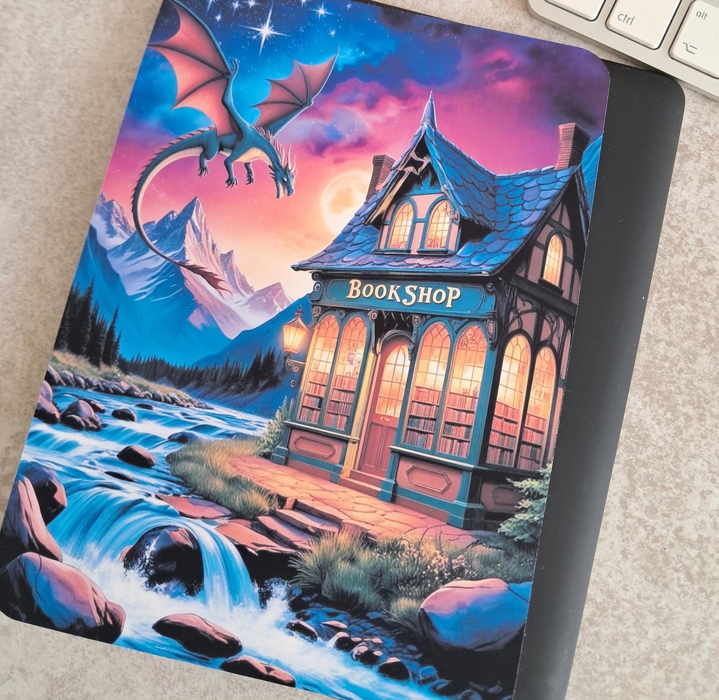 Printed Kindle Case Insert | Reader Gifts | Bookish | Decor | Kindle Sticker | Booktok | Fantasy shop bookstore mountains dragon sky sunset