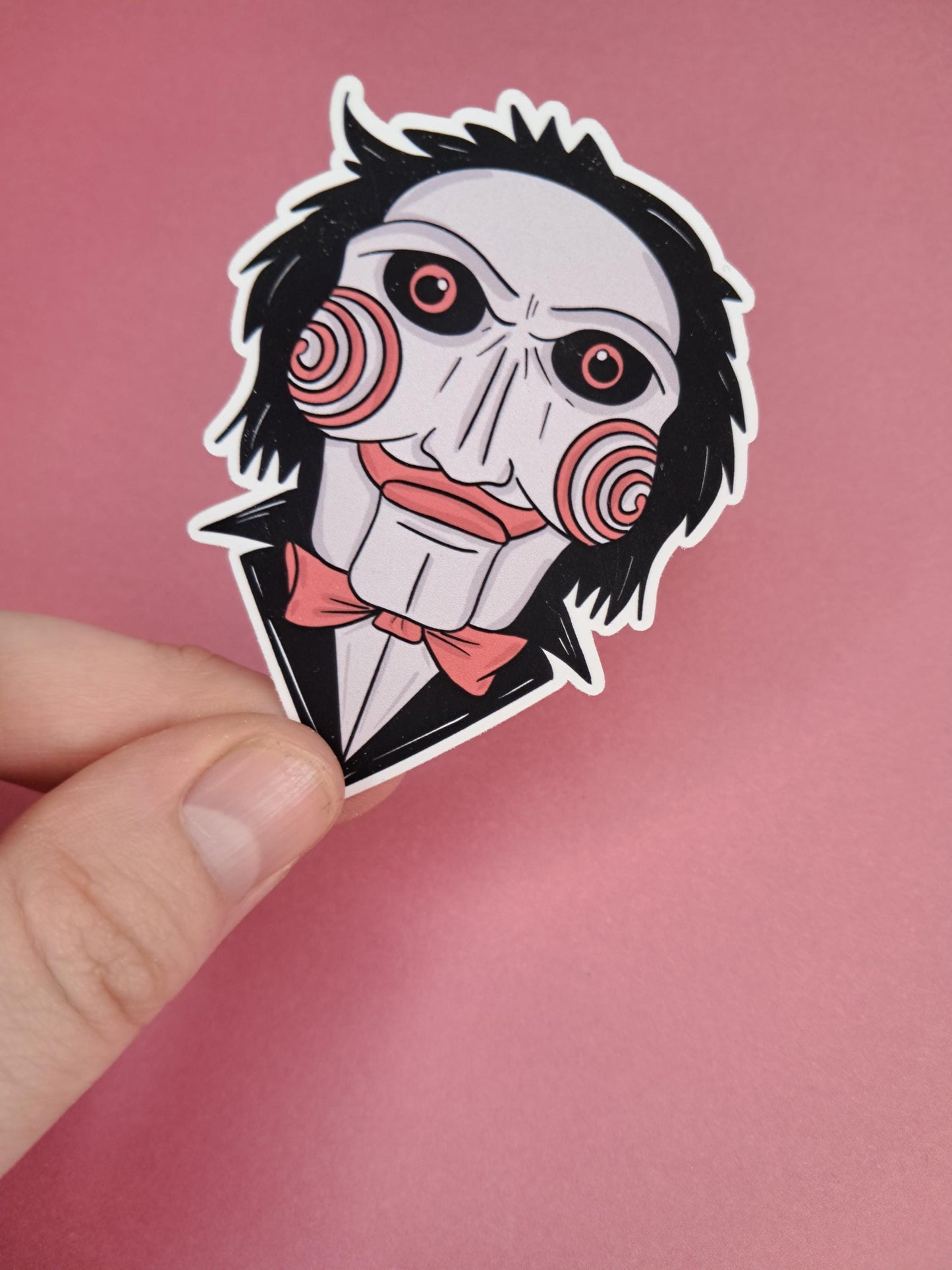 Saw Doll Horror Movie Book Clown Sticker Die cut Decal planner stickers | vinyl sticker | Kindle | Laptop | | Water Bottle | Bookish | Phone