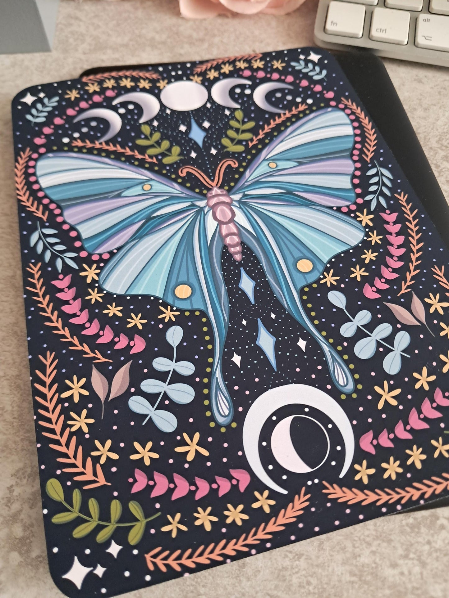 Printed Kindle Case Insert | Reader Gifts | Bookish | Moon phase | Kindle vinyl Stickers | Booktok | moth romance butterfly girly tarot card