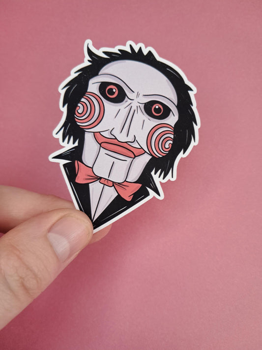 Saw Doll Horror Movie Book Clown Sticker Die cut Decal planner stickers | vinyl sticker | Kindle | Laptop | | Water Bottle | Bookish | Phone