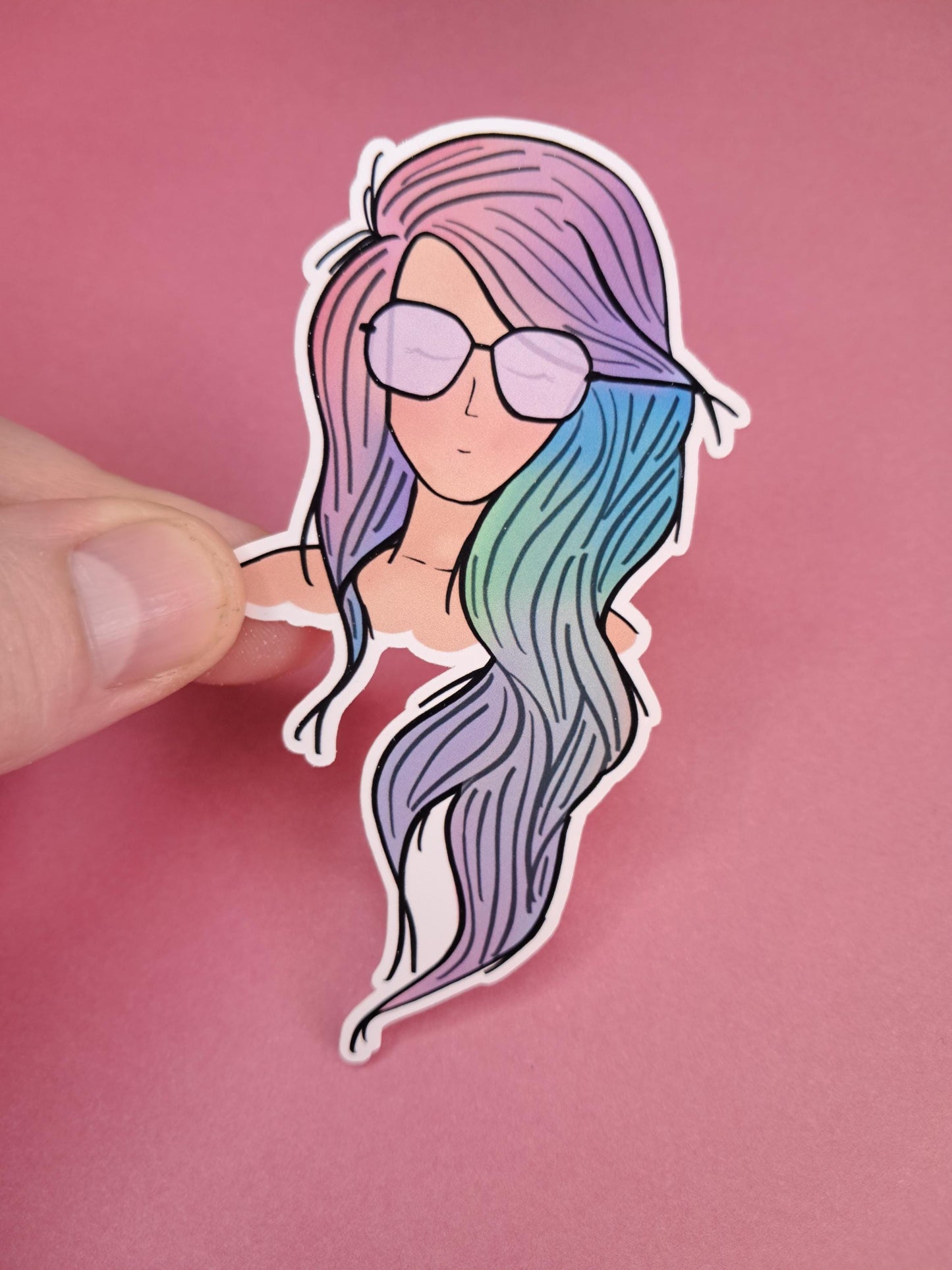 Cute rainbow hot girl summer Reading Sticker Die cut Decal planner vinyl sticker | Kindle | Laptop | Book | Water Bottle | Bookish | Phone