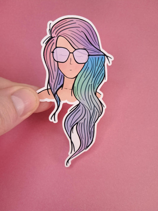 Cute rainbow hot girl summer Reading Sticker Die cut Decal planner vinyl sticker | Kindle | Laptop | Book | Water Bottle | Bookish | Phone
