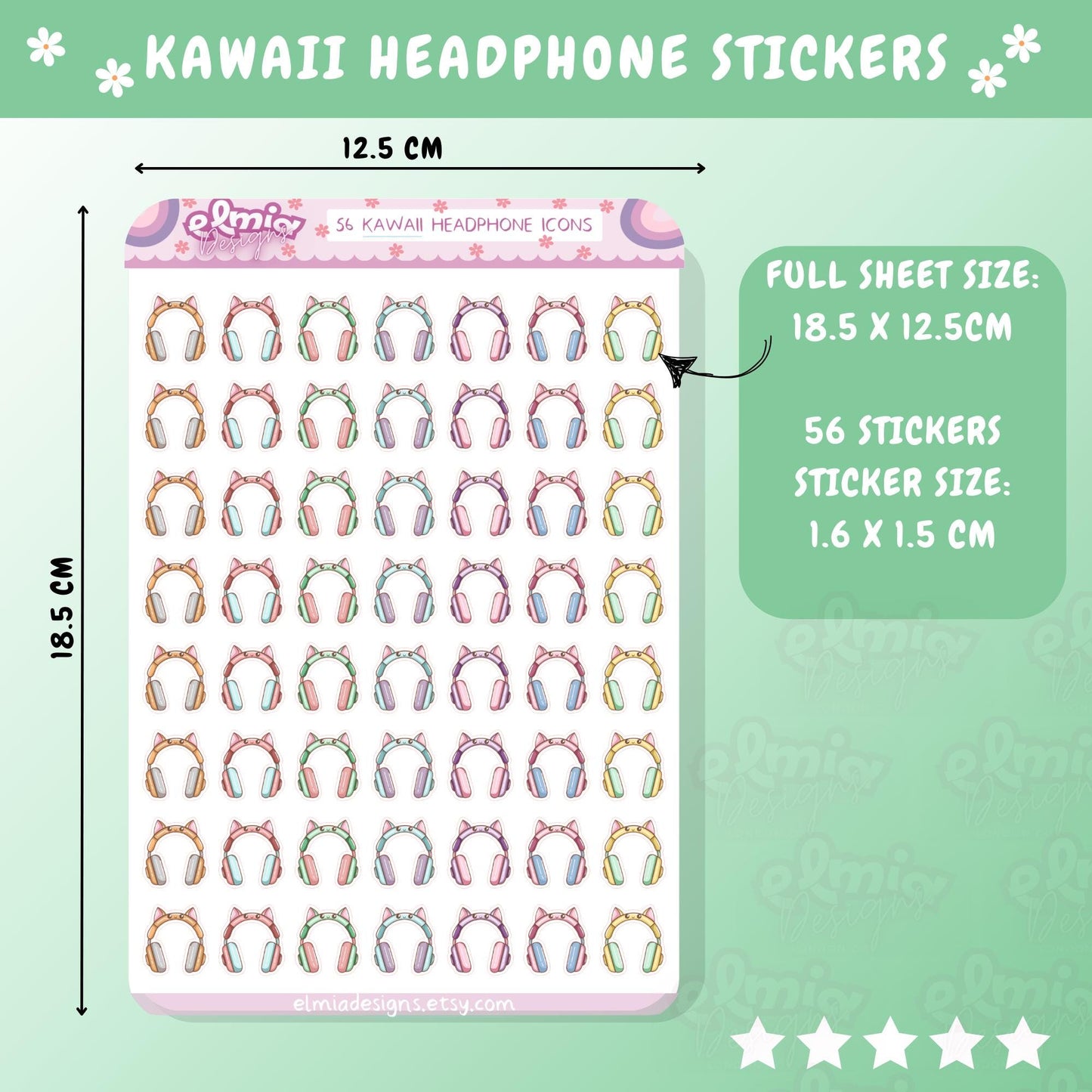 Printed Headphone Gamer Book or reading journal rating stickers | star rating | smut or spice | emotion | planner stickers | vinyl sticker