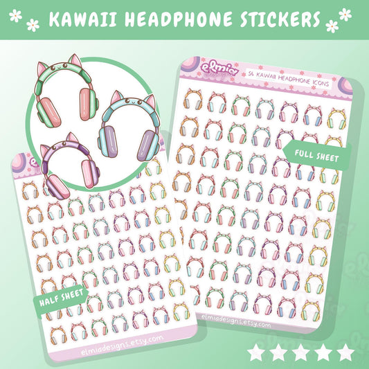Printed Headphone Gamer Book or reading journal rating stickers | star rating | smut or spice | emotion | planner stickers | vinyl sticker