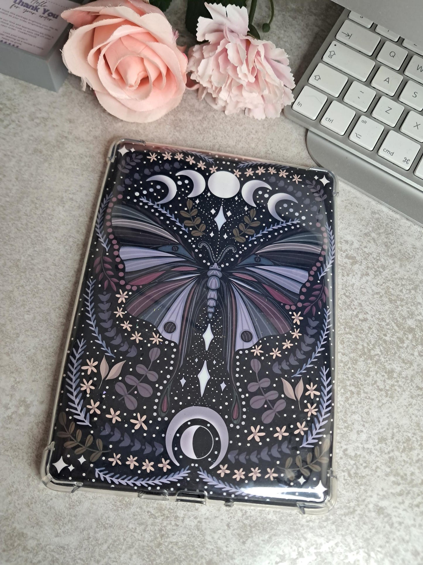 PRINTED Kindle Case Insert | Reader Gifts | Bookish | Sticker | Booktok | witch | fantasy | Romance | Romantasy | Moth | Colourful | Skin
