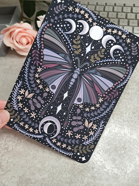 PRINTED Kindle Case Insert | Reader Gifts | Bookish | Sticker | Booktok | witch | fantasy | Romance | Romantasy | Moth | Colourful | Skin
