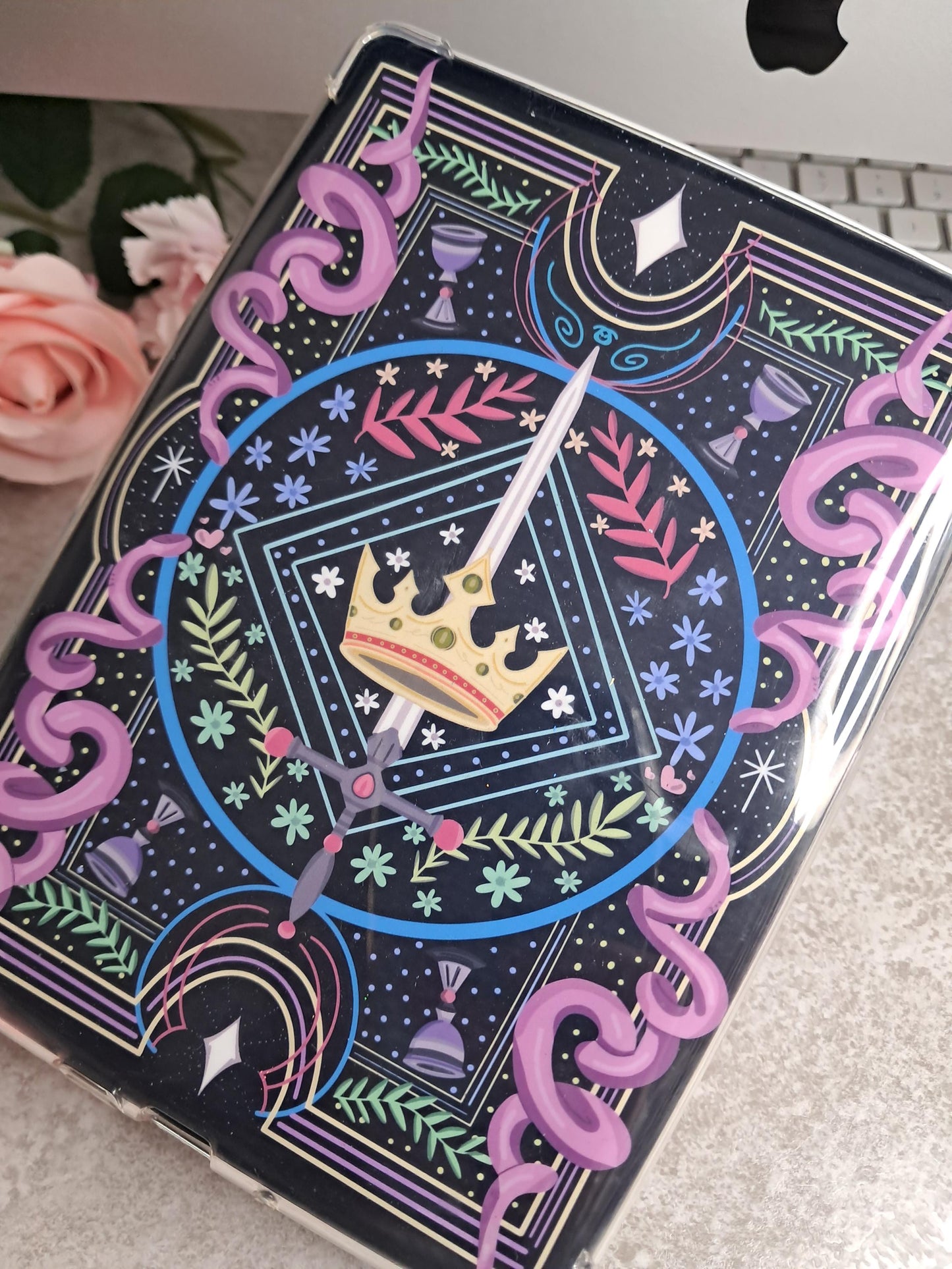 PRINTED Kindle Case Insert | Reader Gifts | Bookish | Sticker | Booktok | crown | fantasy | Romance | Romantasy | swor | Colourful | Skin
