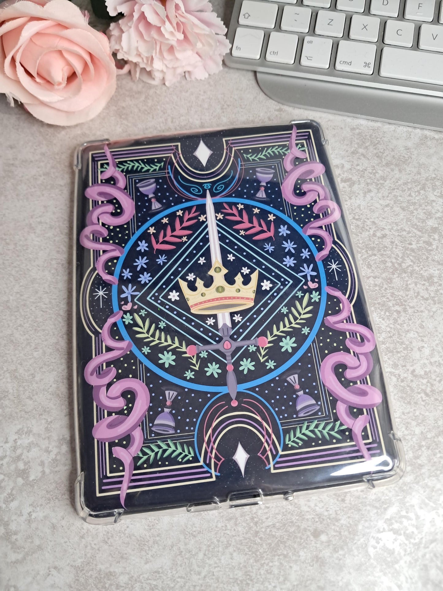 PRINTED Kindle Case Insert | Reader Gifts | Bookish | Sticker | Booktok | crown | fantasy | Romance | Romantasy | swor | Colourful | Skin