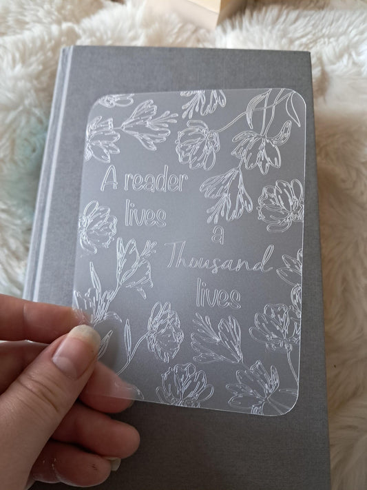 Engraved Plastic Bookmark | Page Marker | Journal | Bookclub | Reading | Bookish booktok reader gift unique A Reader lives a thousand lives