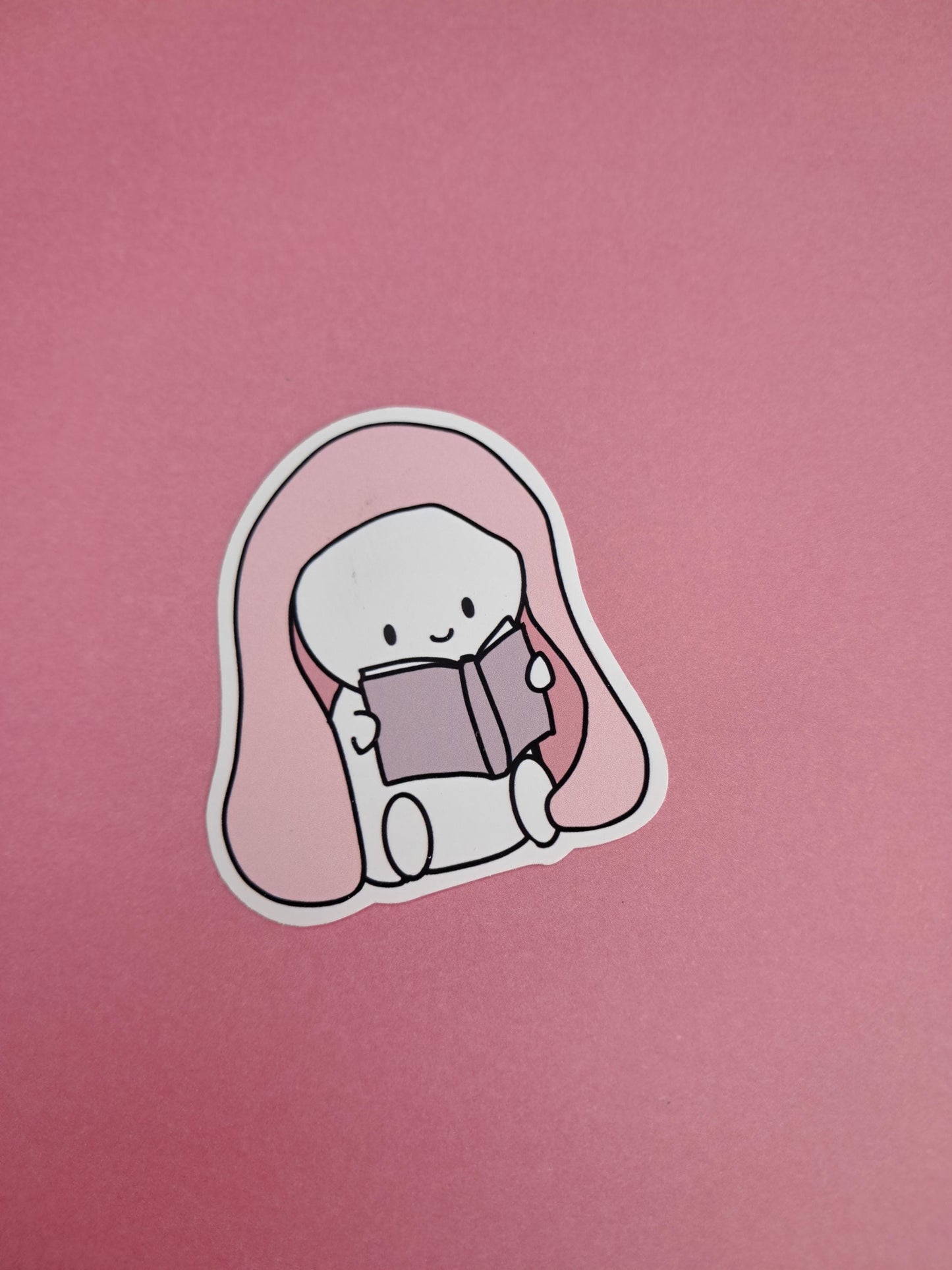 Cute Kawaii Emoji Reading Sticker Die cut Decal planner stickers | vinyl sticker | Kindle | Laptop | Book | Water Bottle | Bookish | Phone