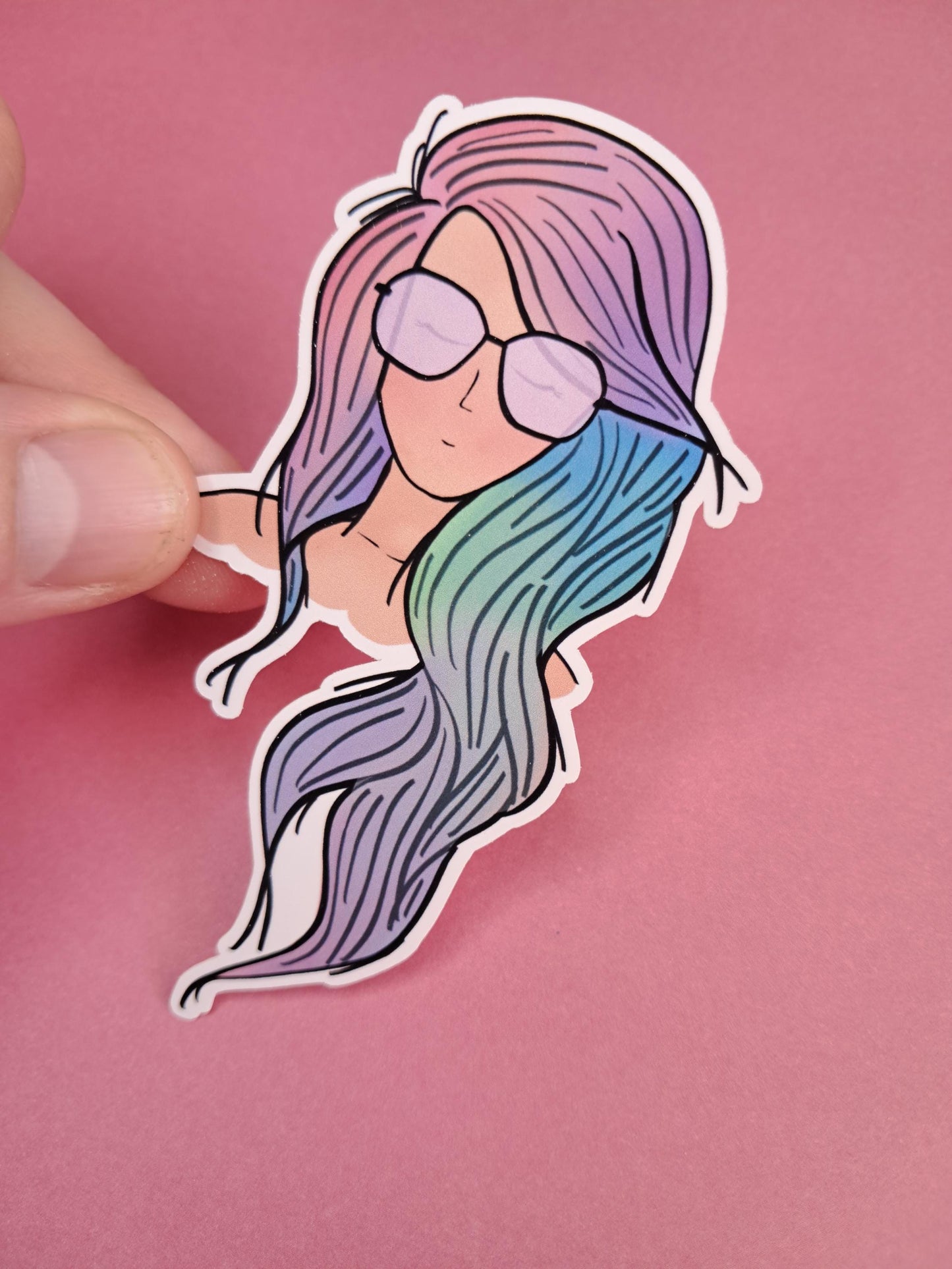 Cute rainbow hot girl summer Reading Sticker Die cut Decal planner vinyl sticker | Kindle | Laptop | Book | Water Bottle | Bookish | Phone