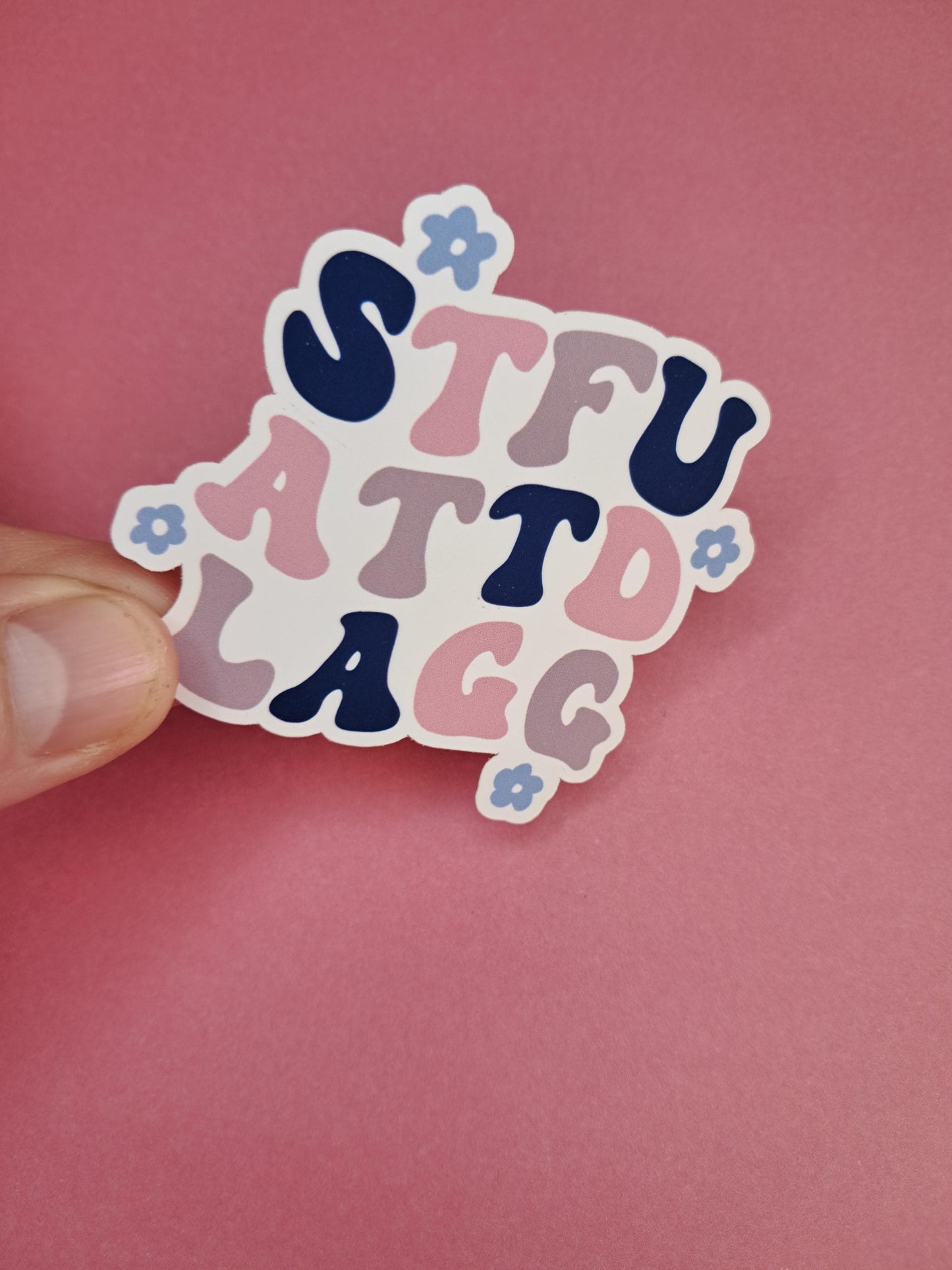 Stfuattdlagg girly dark romance smut girly reader Sticker Die cut Decal planner vinyl sticker | Kindle | Laptop Book | Water Bottle Bookish