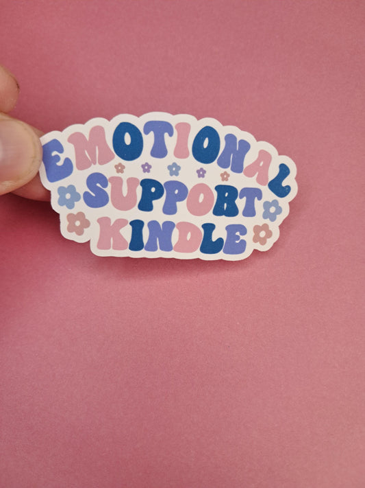 Emotional support kindle girly bright reader Sticker Die cut Decal planner vinyl sticker | Kindle | Laptop Book | Water Bottle  Bookish