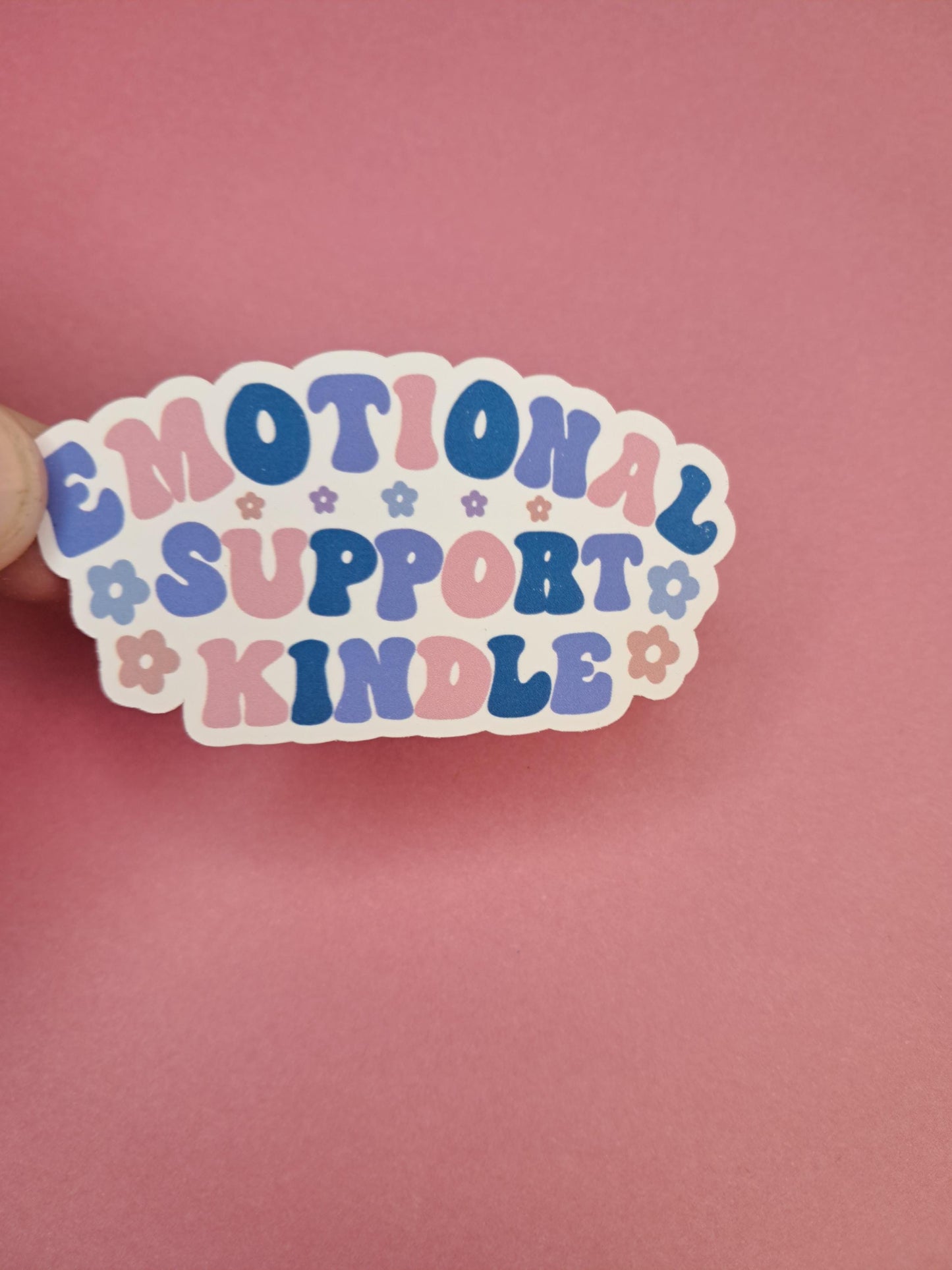 Emotional support kindle girly bright reader Sticker Die cut Decal planner vinyl sticker | Kindle | Laptop Book | Water Bottle Bookish