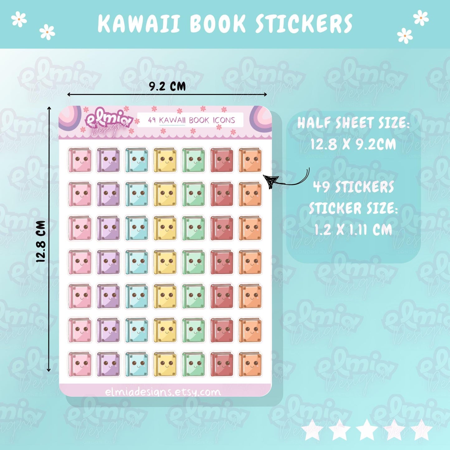 48 Cute Kawaii Book or reading journal rating stickers | Currently Reading Tracker | Mini Books | Book Cover Vinyl planner stickers Study