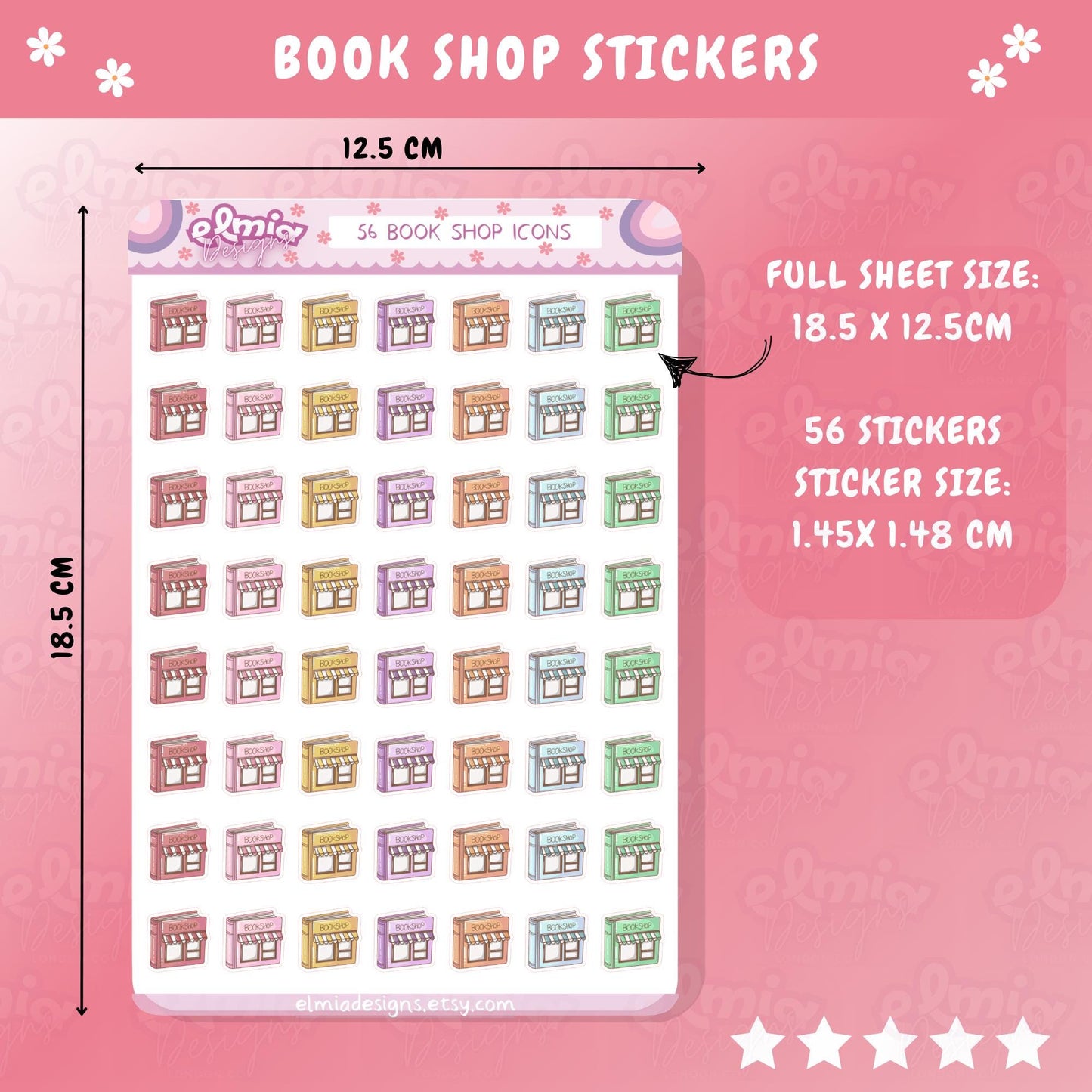 PRINTED Book Shop or Library reading journal rating stickers | planner stickers planning | review | planner stickers | vinyl sticker
