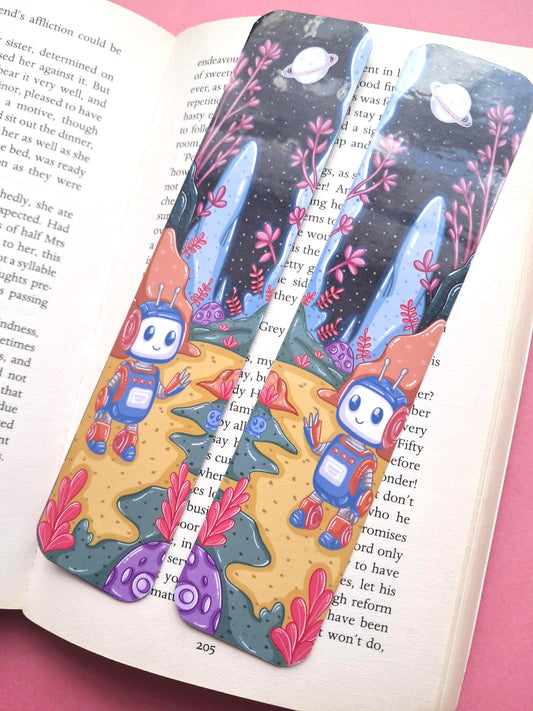 Bookmark | Reader Gifts | Bookish | Sticker | Booktok | Robot fantasy | Sci-Fi Genre | Alien | Page Marker Book Club Bookish Gift Colourful