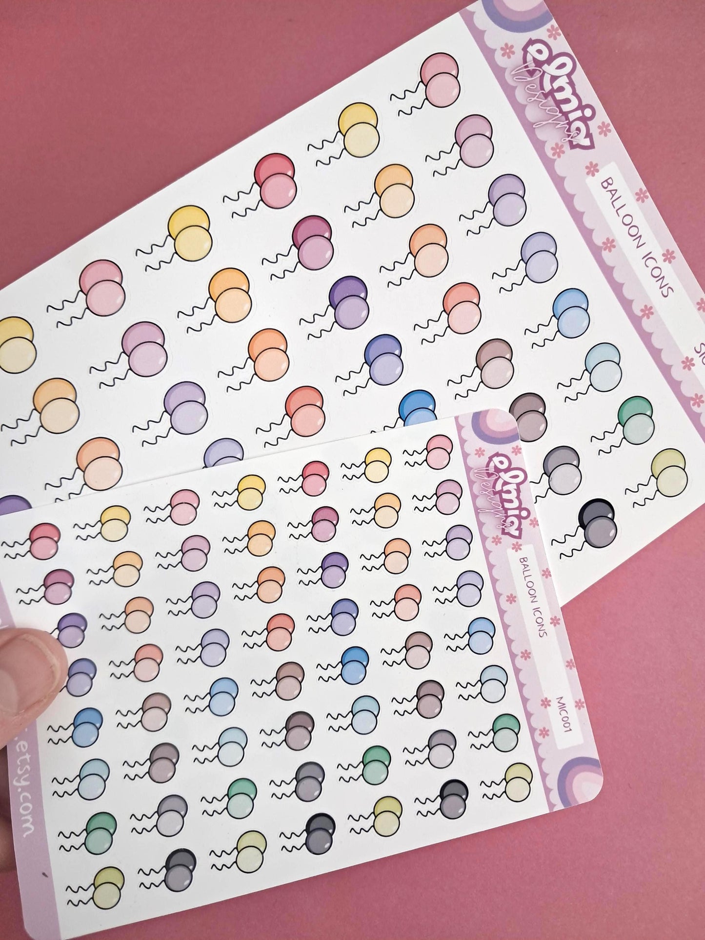 56 Cute Bright Balloon Planner Stickers | Birthday | BUJO | Planning | Journaling | Celebration | Mini Size | Standard Size | Custom