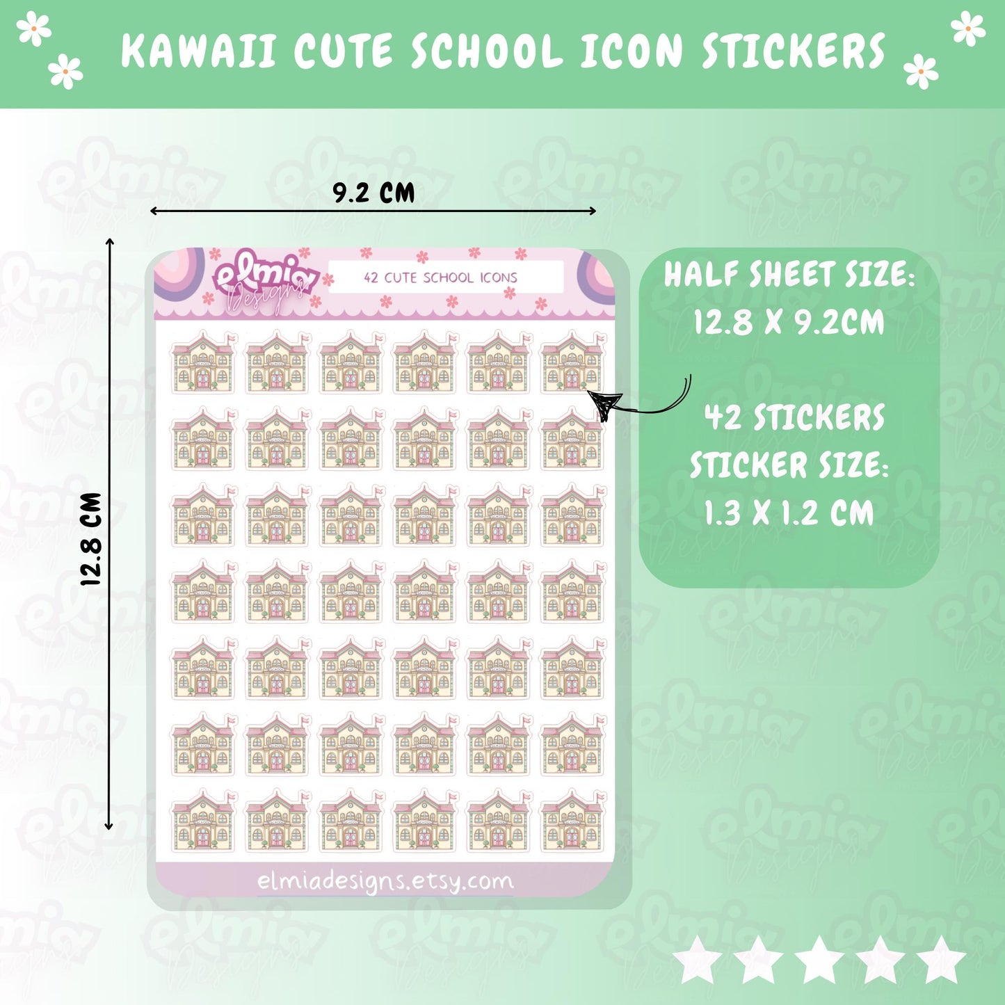 PRINTED Cute Kawaii School Icons | College | School Dates | Children | Kids Planner sticker | journal | Reader Gift | Planning Journal BUJO