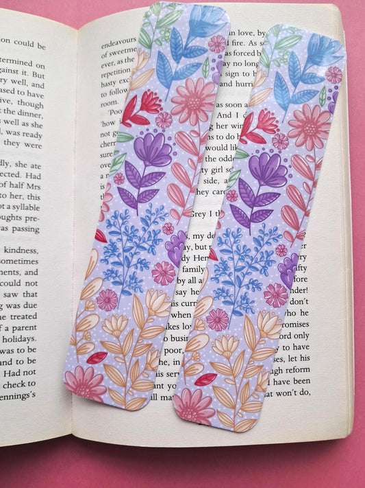 Bookmark | Reader Gifts | Bookish | Sticker | Booktok | Colourful Flowers Floral | Romance Genre Pastel | Page Marker Book Club Bookish Gift