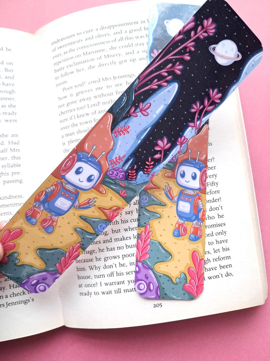 Bookmark | Reader Gifts | Bookish | Sticker | Booktok | Robot fantasy | Sci-Fi Genre | Alien | Page Marker Book Club Bookish Gift Colourful