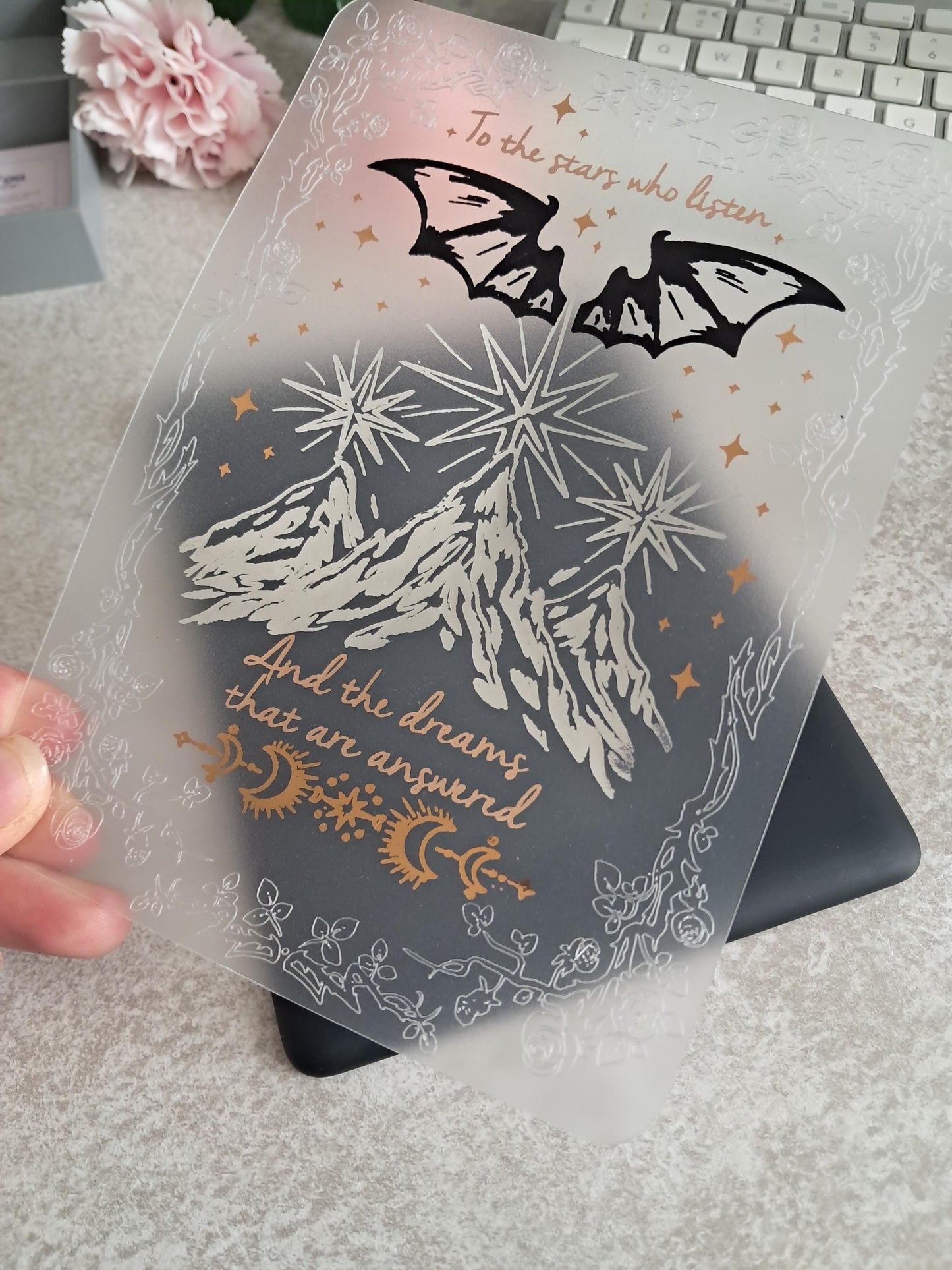 Foiled Kindle Case Insert | Reader Gifts | Bookish | Velaris | Decor | Kindle Stickers | Booktok | Rhysand | Faerie | Fae | fantasy | ACOTAR