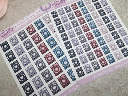 Cute Bright Neutral Washing Machine | Chores | Tumble Dryer | Journaling | Calendar  Planner Stickers | BUJO | Planning | Kawaii Anime