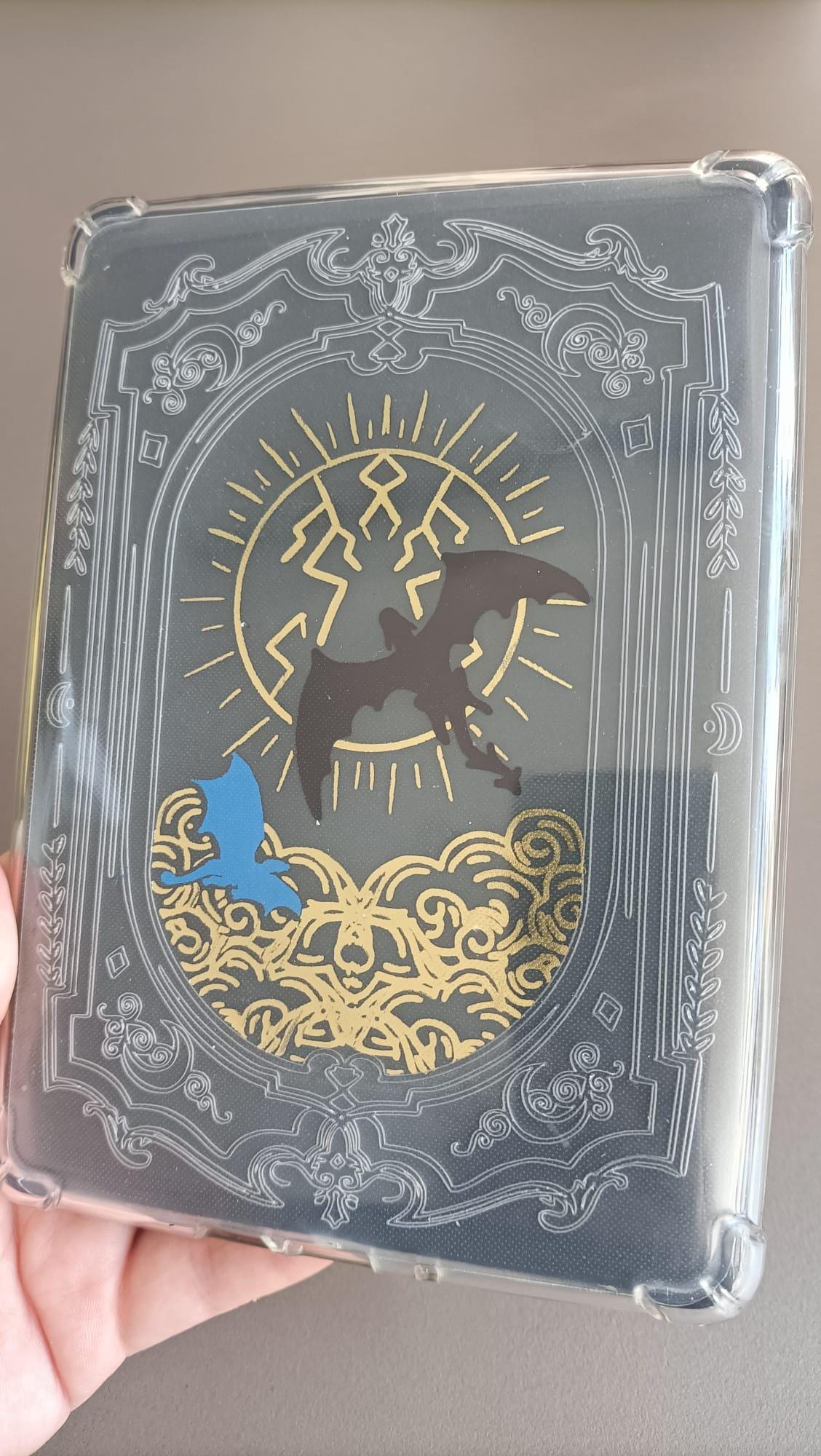 Foiled Kindle Case Insert | Reader Gifts | Bookish | Kindle Skin | Decor | Kindle Stickers | Booktok | wing | dragons | fantasy | sky storm