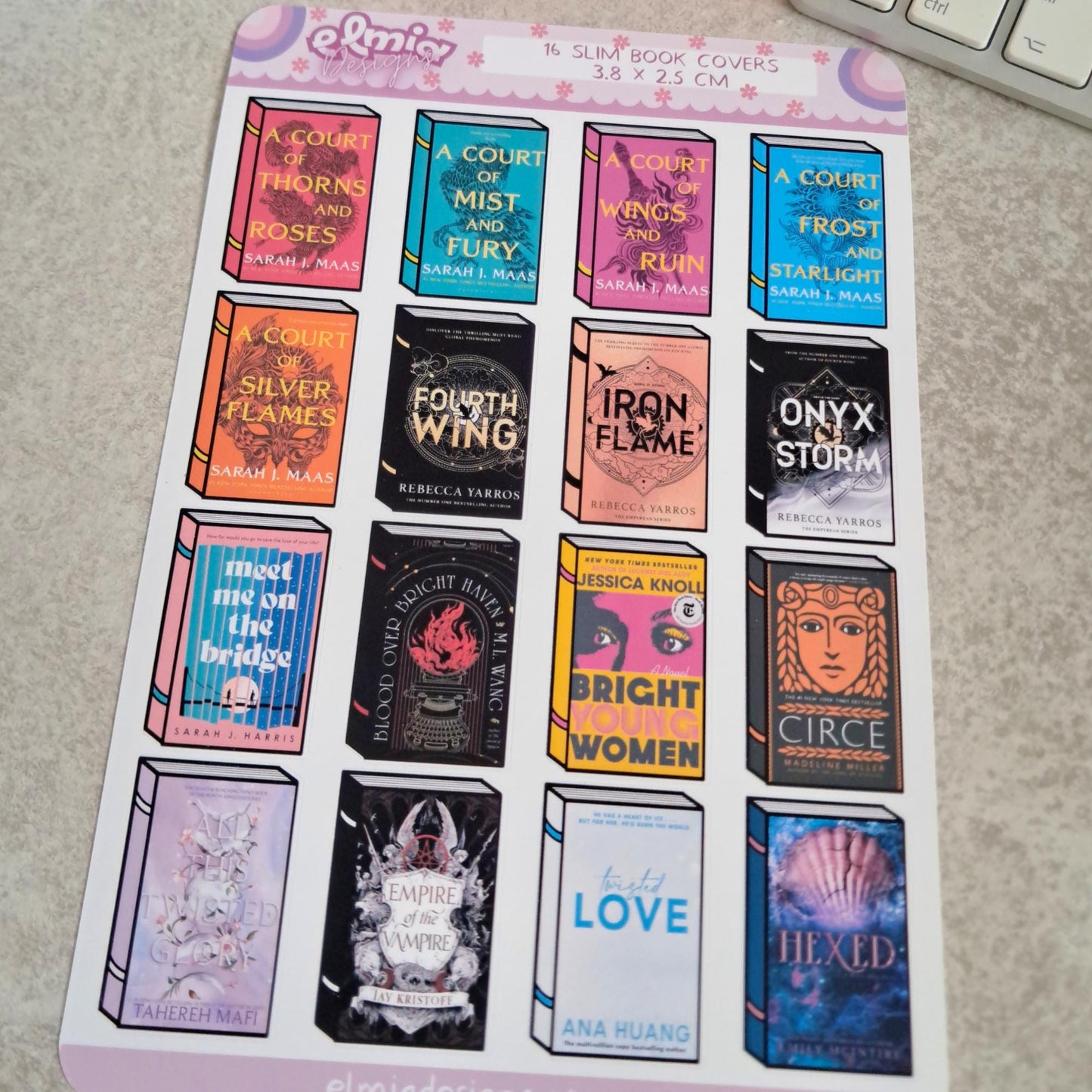 Printed Custom Book Cover Stickers | Reading Journal | Bullet Journal | Planning | Reading Gifts | Booktok | tracker | Books Audiobook Ebook