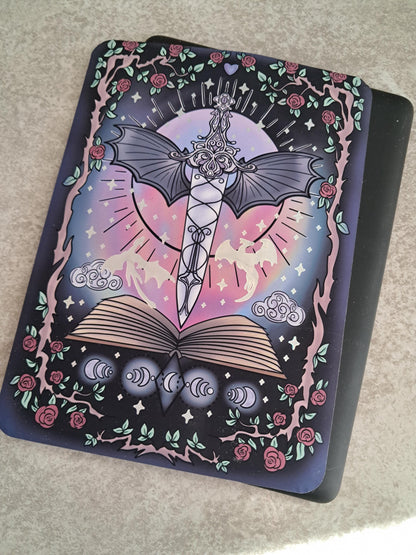 Foiled Kindle Case Insert | Reader Gifts | Bookish | Sticker | Booktok | dragons | fantasy | Romance | Romantasy | Moon | Colourful | Skin