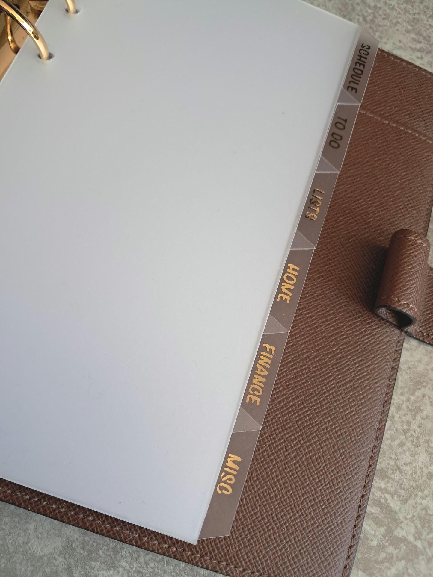 Custom Foiled Side Top Bottom Tab Dividers | BUJO | Planner Insert | Plastic Divider | Personal | A5 | A6 | Pocket | B6 | Journal | Planning
