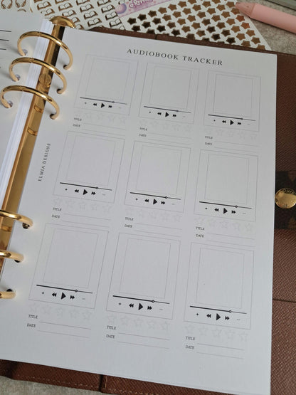 Digital Download A5 Size Reading Journal | Bookish gifts | Book Review | Reading | Planner inserts | Audiobook Listening Tracker BUJO