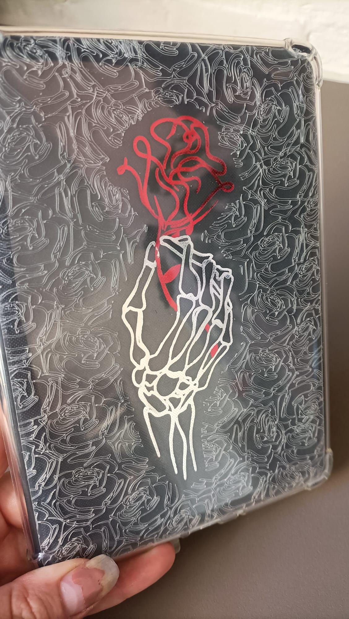 Haunting Foiled Kindle Case Insert Skin | Reader Gifts | Bookish | roses | Decor | Kindle Stickers | Booktok | skull  | Halloween dark