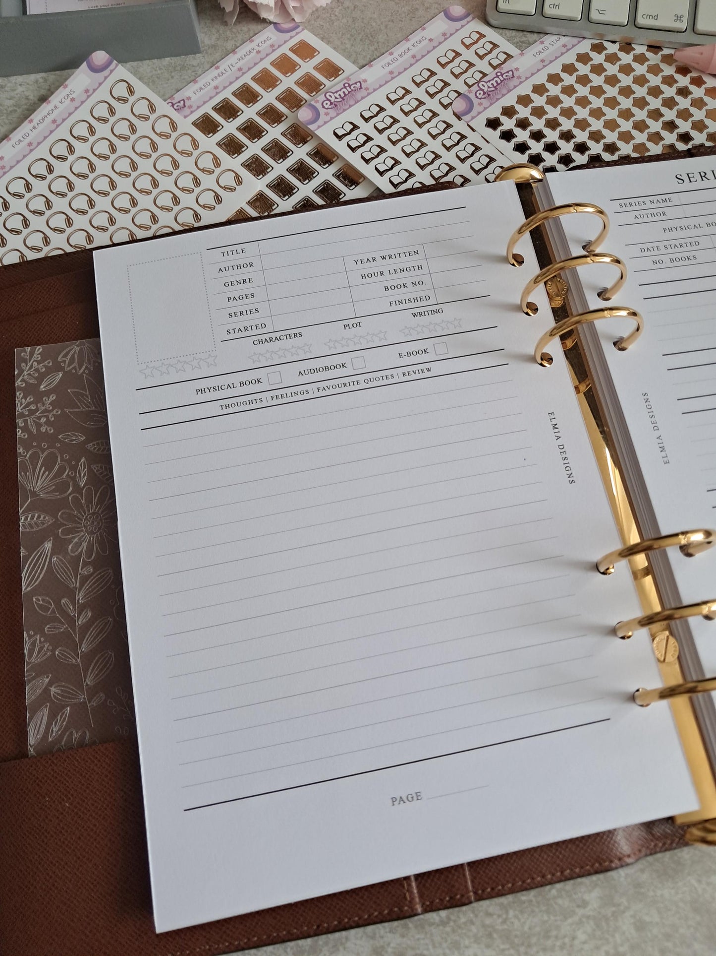 Digital Download A5 Size Reading Journal | Bookish gifts | Book Review | tracker | Planner inserts | Review Pages 1 Per Page Book Notes