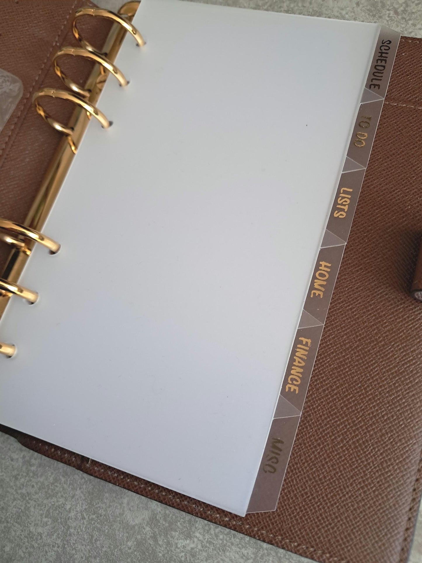 Custom Foiled Side Top Bottom Tab Dividers | BUJO | Planner Insert | Plastic Divider | Personal | A5 | A6 | Pocket | B6 | Journal | Planning