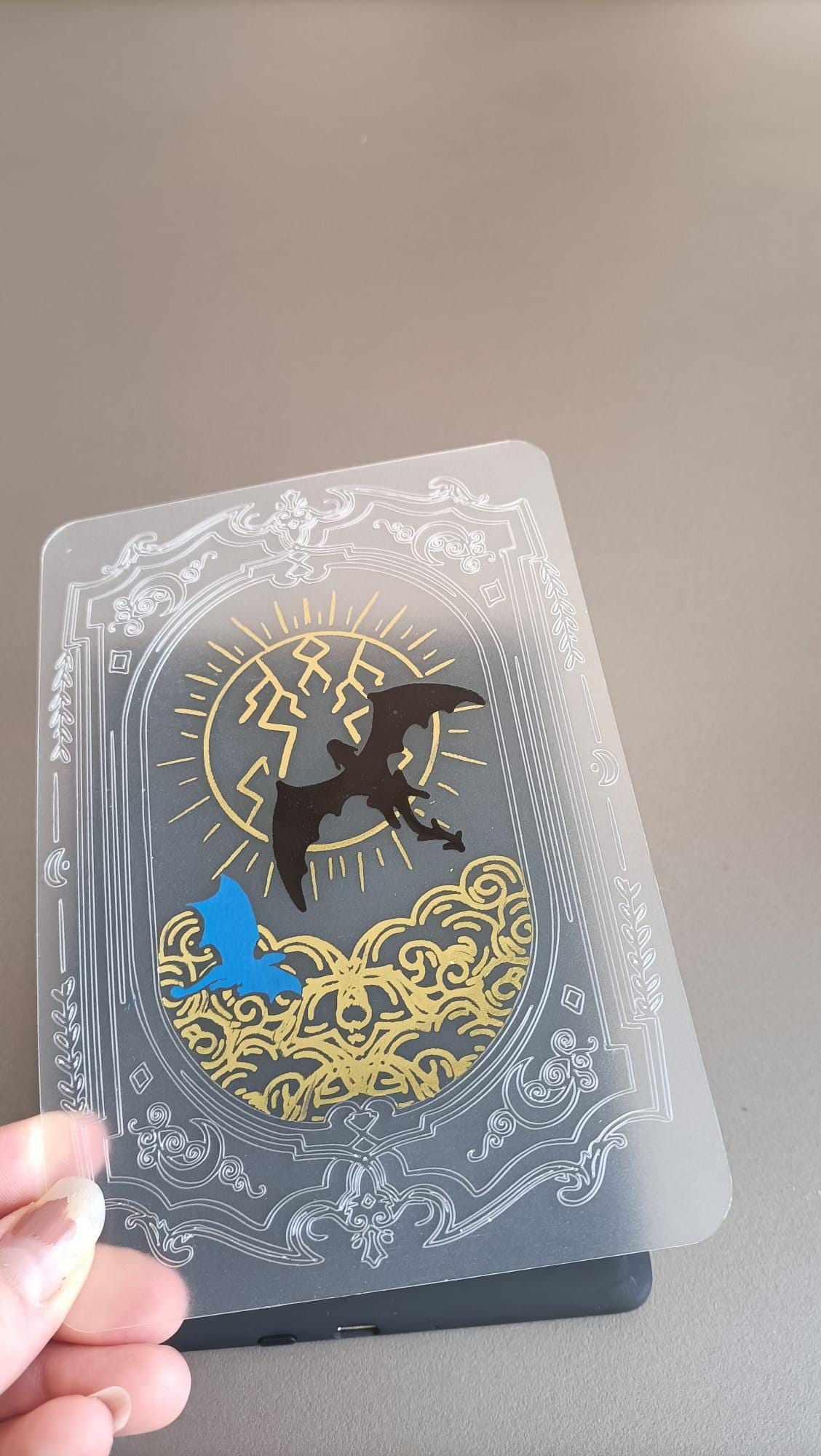 Foiled Kindle Case Insert | Reader Gifts | Bookish | Kindle Skin | Decor | Kindle Stickers | Booktok | wing | dragons | fantasy | sky storm