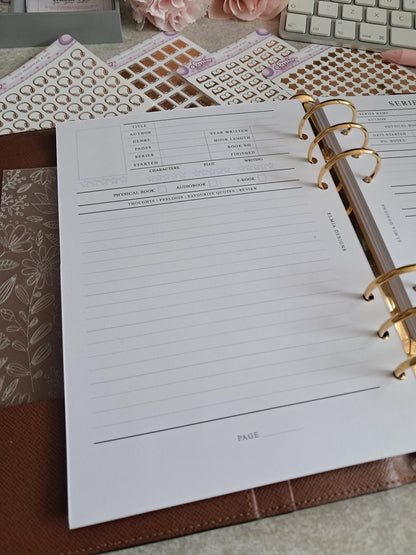 Digital Download A5 Size Reading Journal | Bookish gifts | Book Review | tracker | Planner inserts | Review Pages 1 Per Page Book Notes