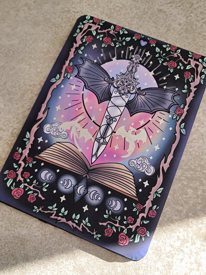 Foiled Kindle Case Insert | Reader Gifts | Bookish | Sticker | Booktok | dragons | fantasy | Romance | Romantasy | Moon | Colourful | Skin