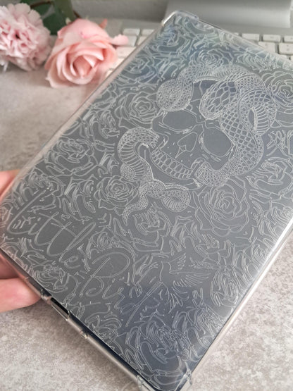 Engraved Kindle Case Insert | Reader Gifts | Bookish | viper rose| Decor | Kindle Sticker | Booktok | skull | fantasy | dark romance | snake